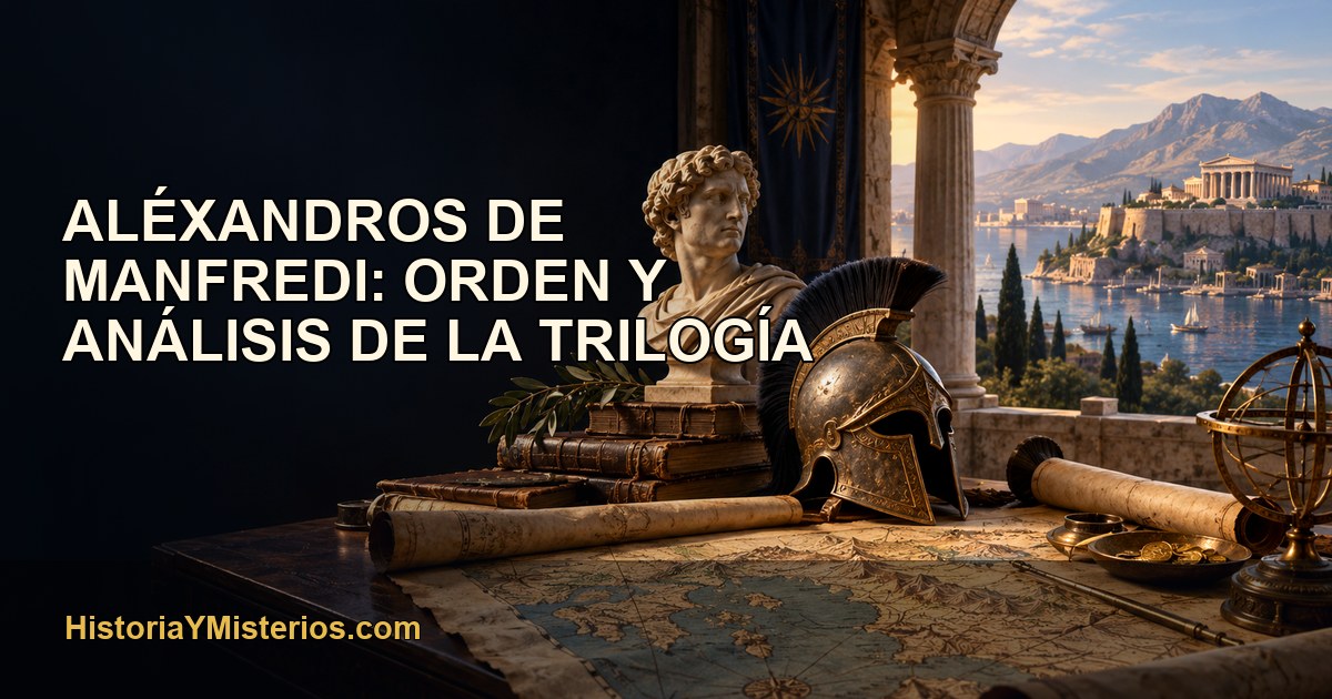 Aléxandros de Manfredi: orden y análisis de la trilogía — imagen editorial de HistoriaYMisterios.com