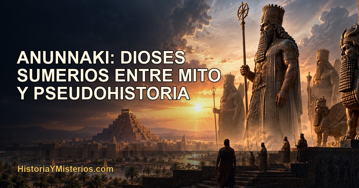 Anunnaki: dioses sumerios entre mito y pseudohistoria — imagen editorial de HistoriaYMisterios.com