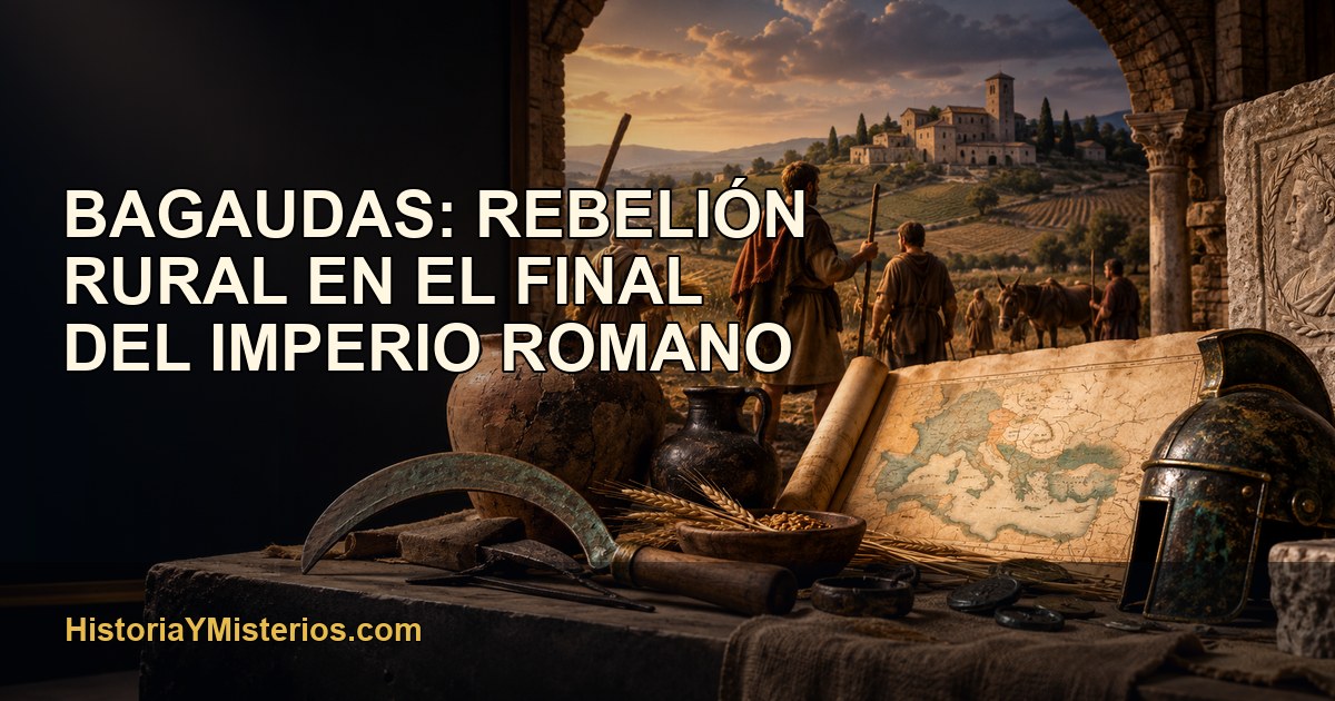 Bagaudas: rebelión rural en el final del Imperio romano — imagen editorial de HistoriaYMisterios.com