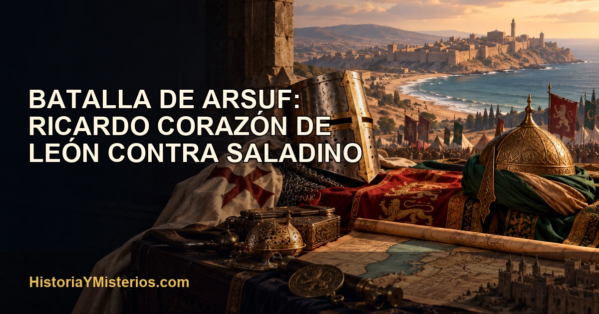 Batalla de Arsuf: Ricardo Corazón de León contra Saladino — imagen editorial de HistoriaYMisterios.com