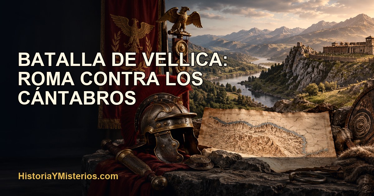 Batalla de Vellica: Roma contra los cántabros — imagen editorial de HistoriaYMisterios.com