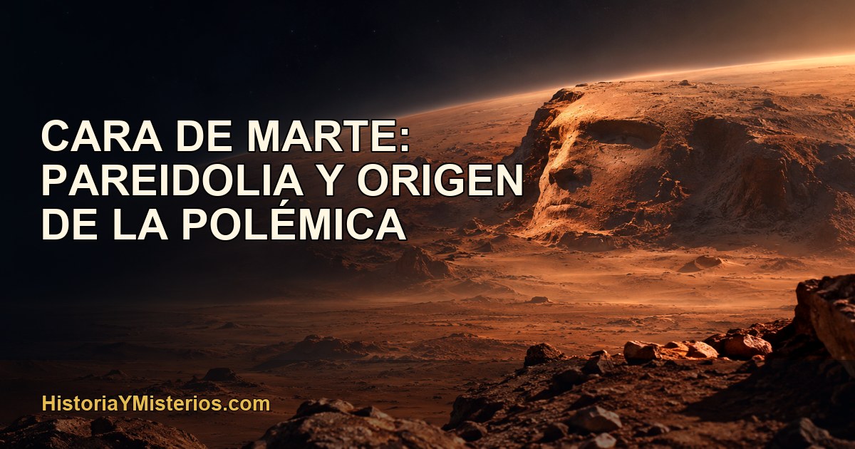 Cara de Marte: pareidolia y origen de la polémica — imagen editorial de HistoriaYMisterios.com