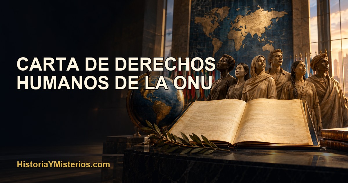 Carta de Derechos Humanos de la ONU — imagen editorial de HistoriaYMisterios.com