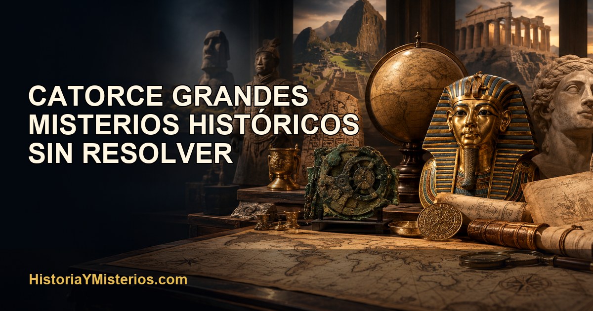 Catorce grandes misterios históricos sin resolver — imagen editorial de HistoriaYMisterios.com