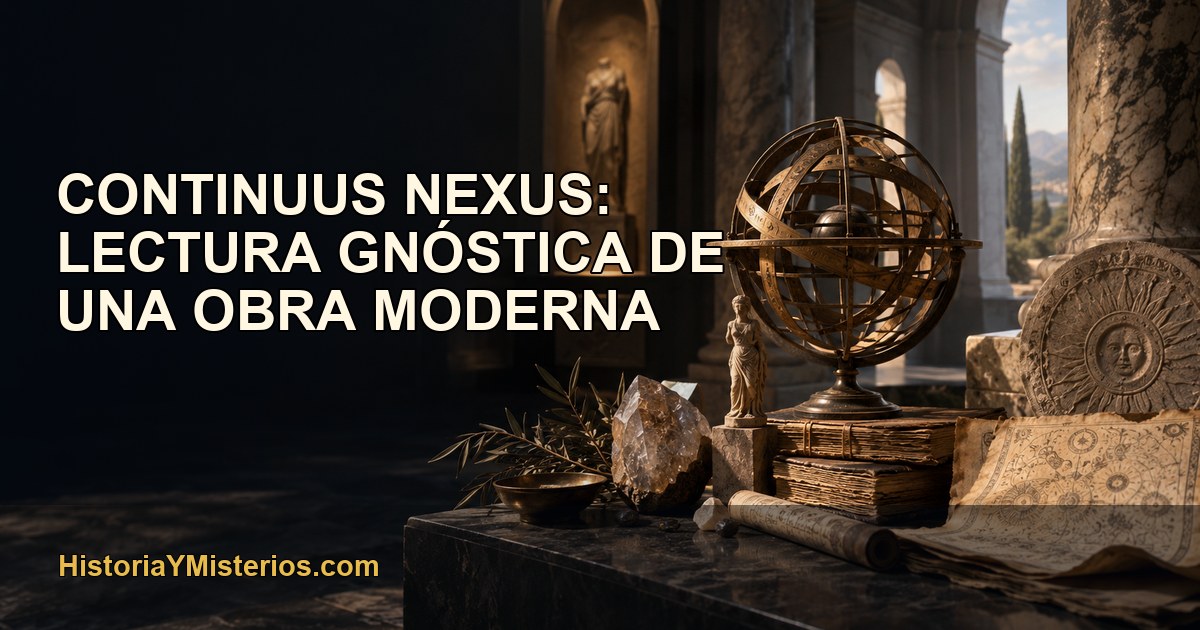 Continuus Nexus: lectura gnóstica de una obra moderna — imagen editorial de HistoriaYMisterios.com