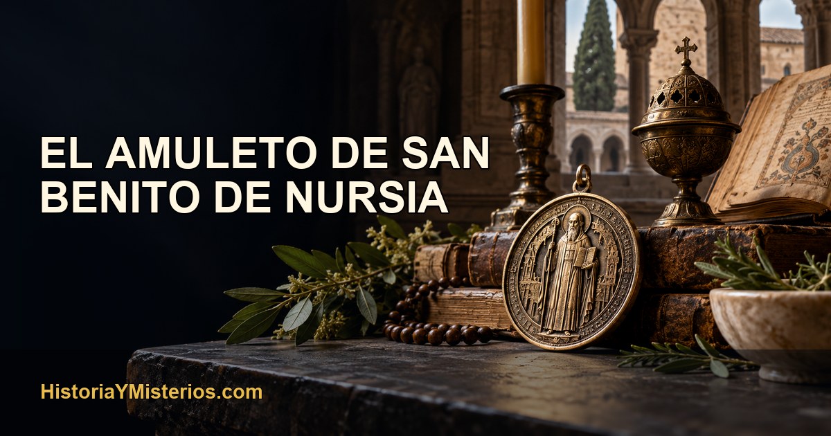 El amuleto de San Benito de Nursia — imagen editorial de HistoriaYMisterios.com