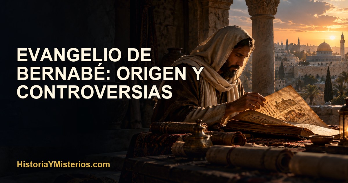 Evangelio de Bernabé: origen y controversias — imagen editorial de HistoriaYMisterios.com