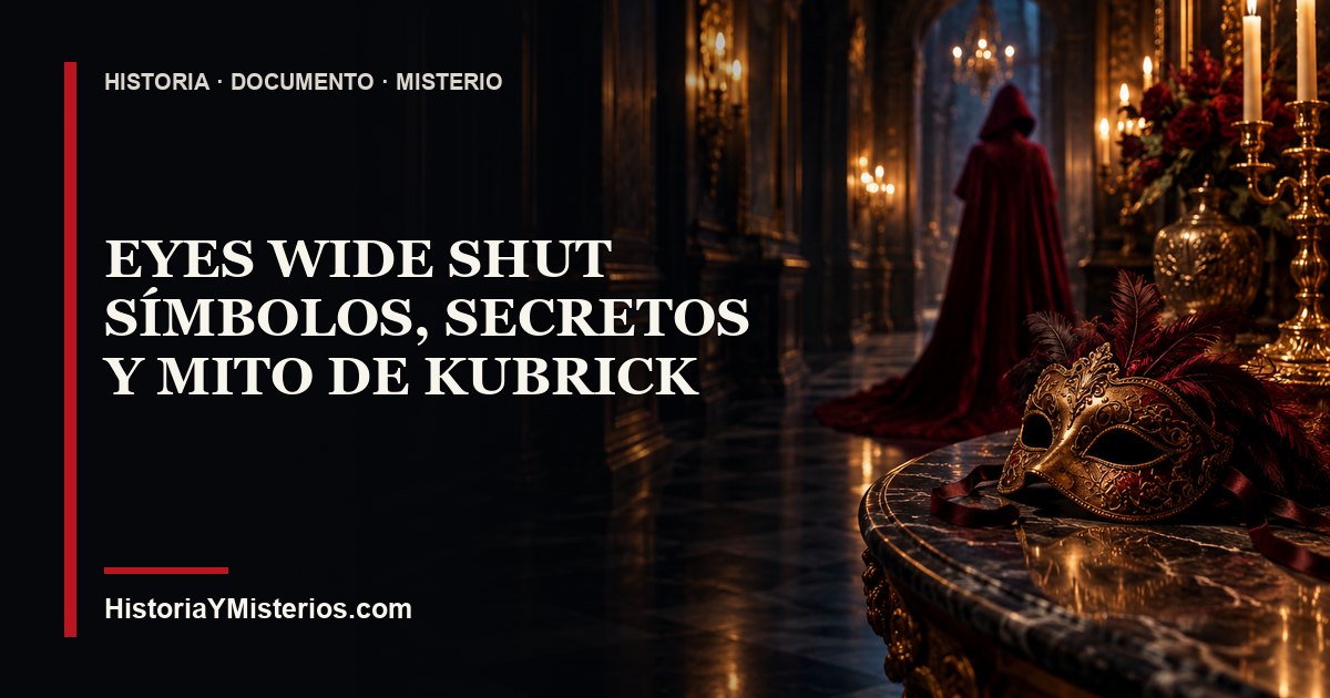Eyes Wide Shut, símbolos y secretos con máscara veneciana y figura anónima en una mansión
