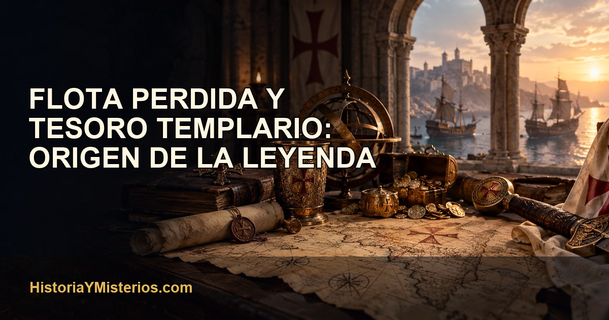 Flota perdida y tesoro templario: origen de la leyenda — imagen editorial de HistoriaYMisterios.com