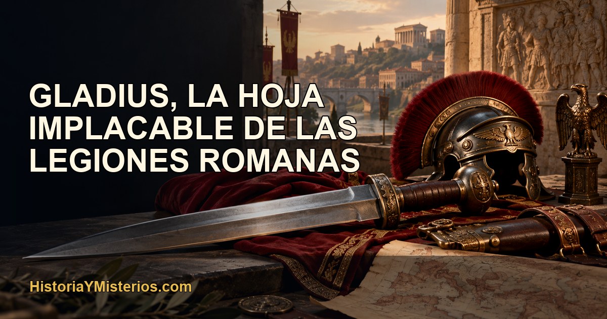 Gladius, la hoja implacable de las legiones romanas — imagen editorial de HistoriaYMisterios.com