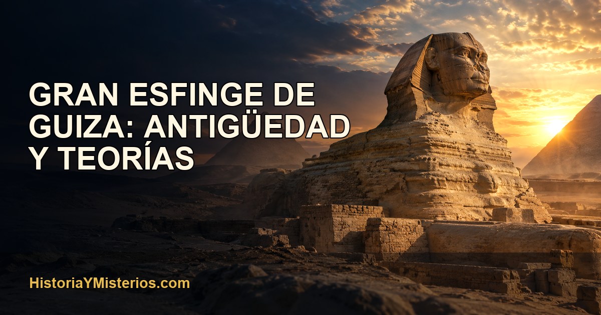 Gran Esfinge de Guiza: antigüedad y teorías — imagen editorial de HistoriaYMisterios.com