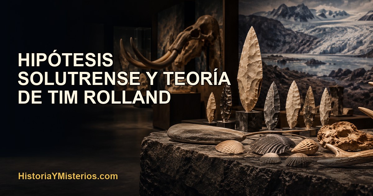 Hipótesis solutrense y teoría de Tim Rolland — imagen editorial de HistoriaYMisterios.com
