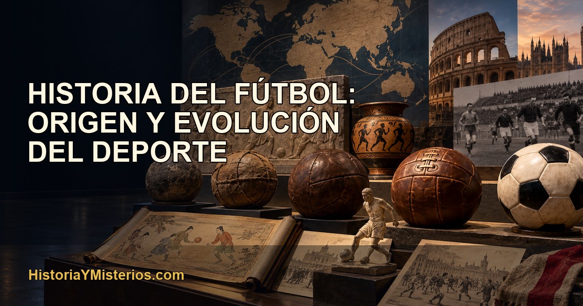 Historia del fútbol: origen y evolución del deporte — imagen editorial de HistoriaYMisterios.com