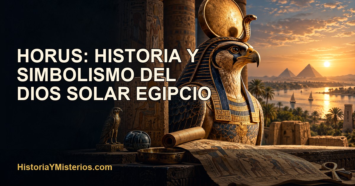 Horus: historia y simbolismo del dios solar egipcio — imagen editorial de HistoriaYMisterios.com