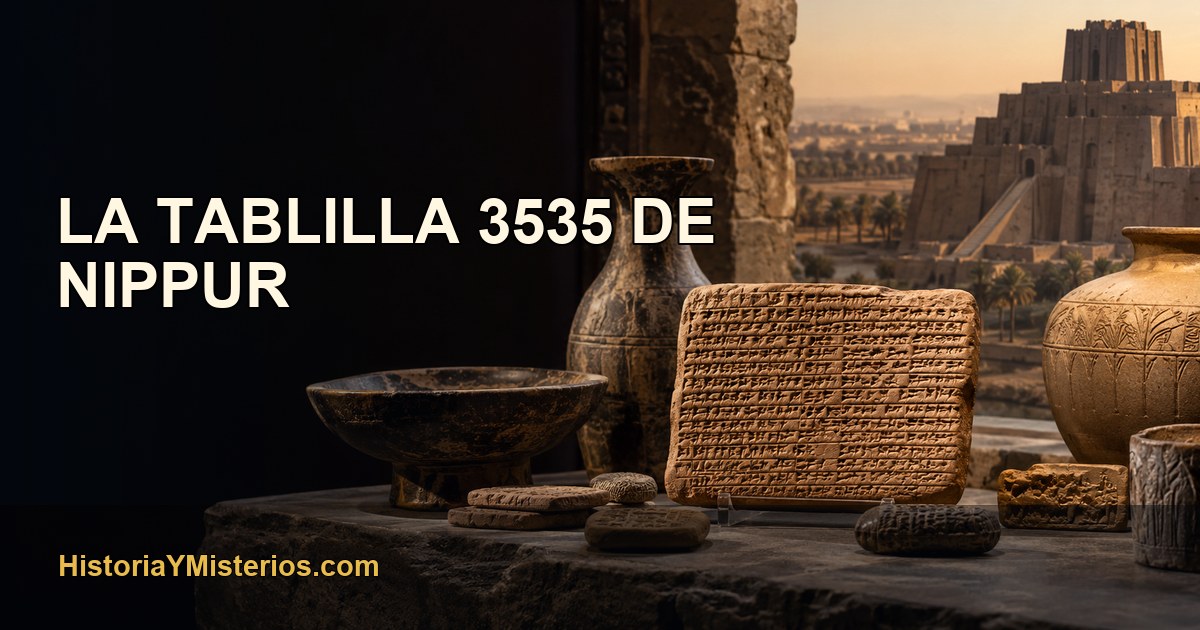 La tablilla 3535 de Nippur — imagen editorial de HistoriaYMisterios.com