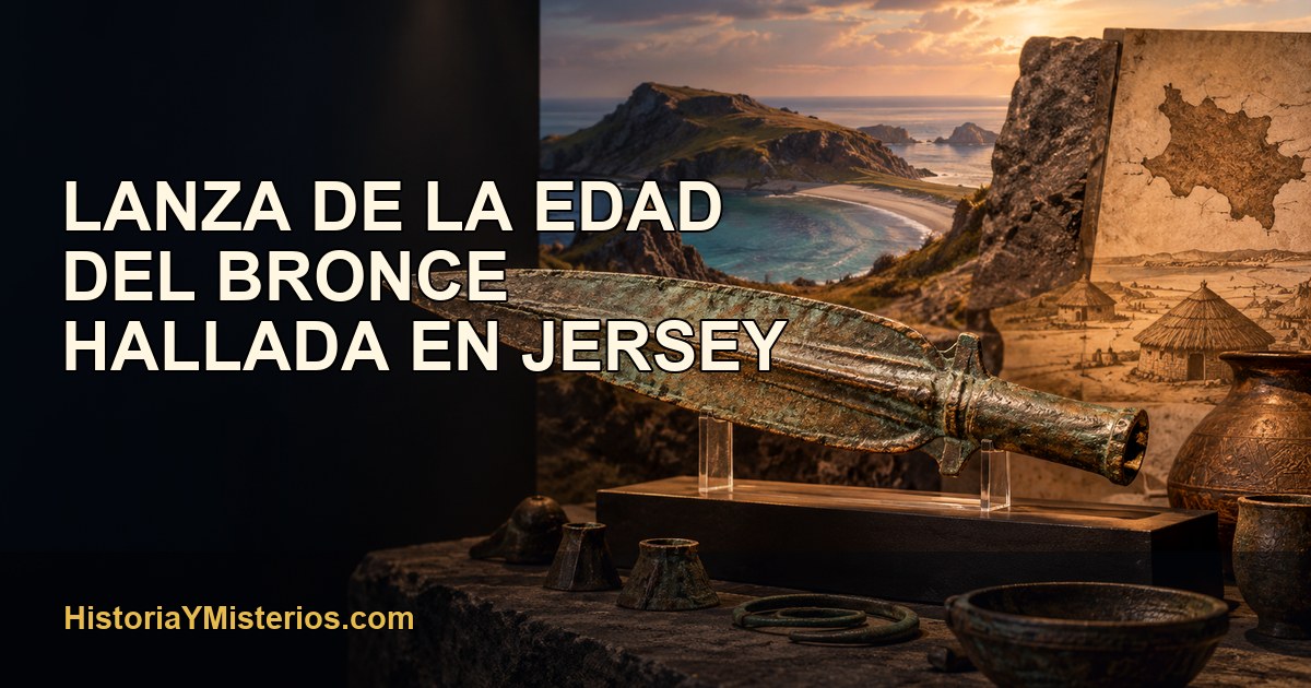 Lanza de la Edad del Bronce hallada en Jersey — imagen editorial de HistoriaYMisterios.com