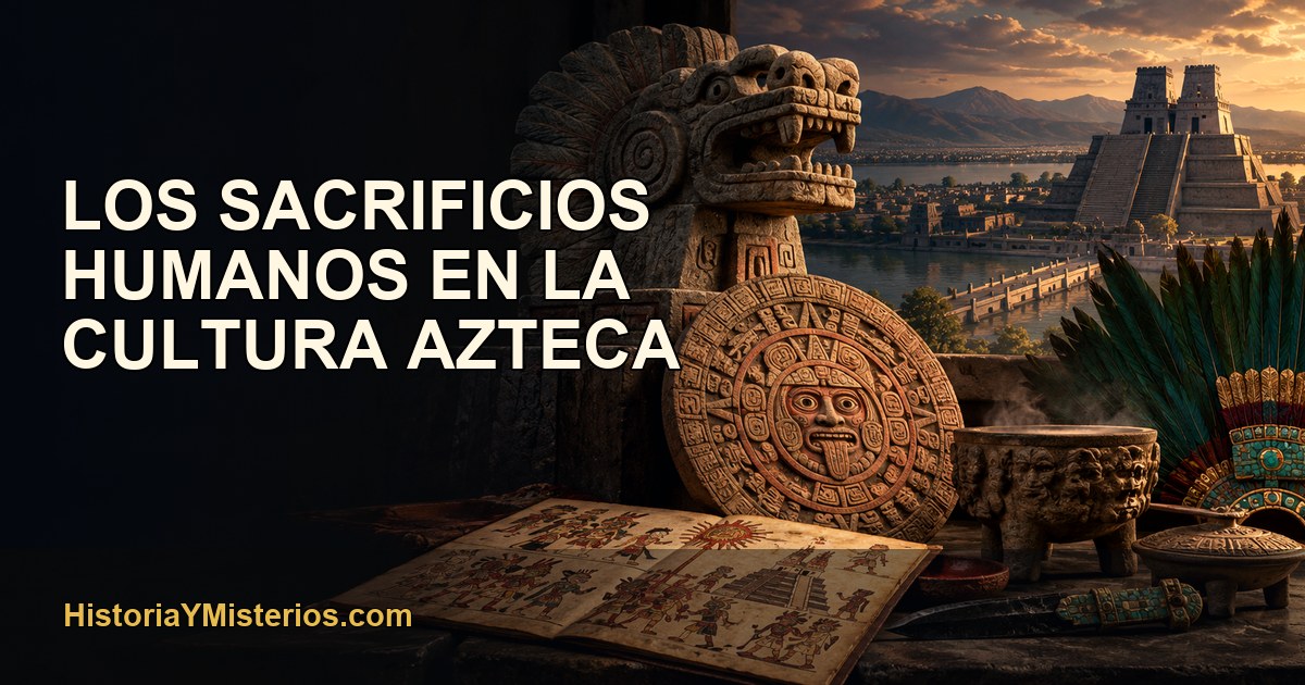 Los sacrificios humanos en la cultura Azteca — imagen editorial de HistoriaYMisterios.com