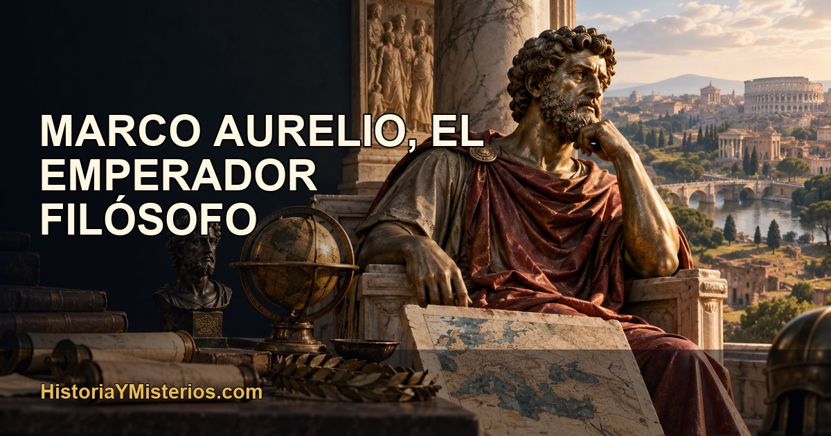 Marco Aurelio, el emperador filósofo — imagen editorial de HistoriaYMisterios.com