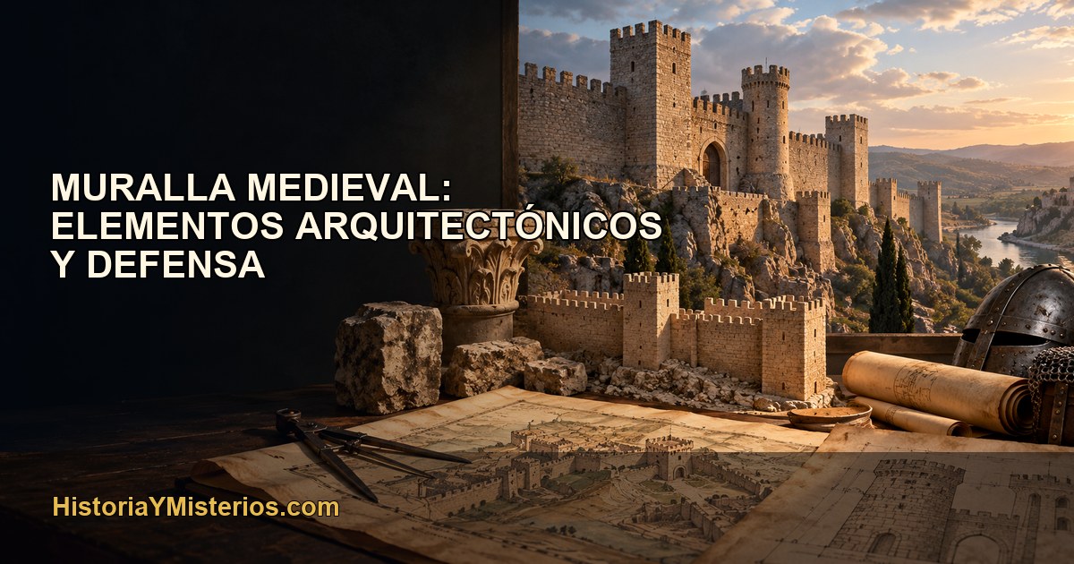 Muralla medieval: elementos arquitectónicos y defensa — imagen editorial de HistoriaYMisterios.com