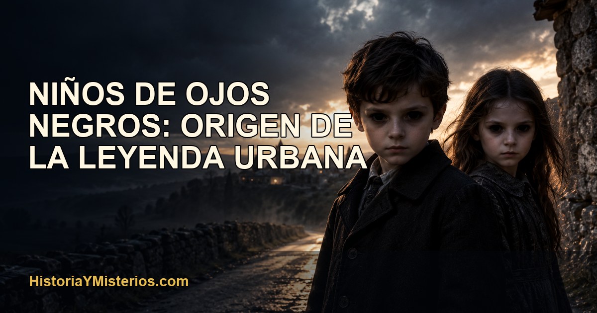 Niños de ojos negros: origen de la leyenda urbana — imagen editorial de HistoriaYMisterios.com