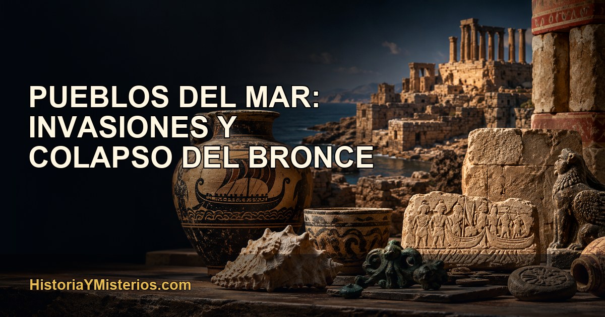 Pueblos del Mar: invasiones y colapso del Bronce — imagen editorial de HistoriaYMisterios.com