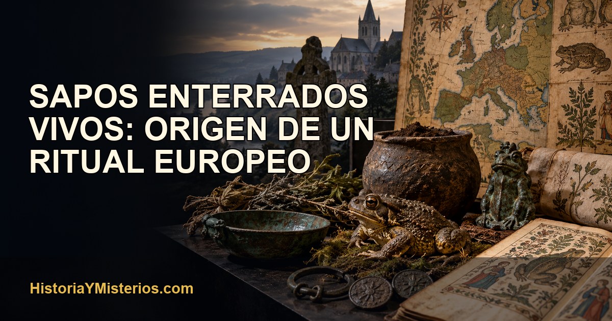 Sapos enterrados vivos: origen de un ritual europeo — imagen editorial de HistoriaYMisterios.com