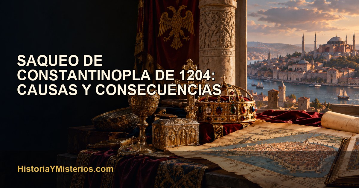 Saqueo de Constantinopla de 1204: causas y consecuencias — imagen editorial de HistoriaYMisterios.com