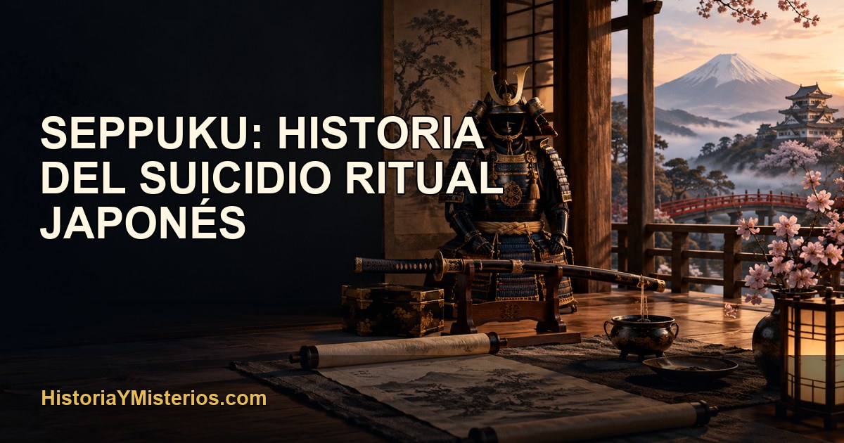 Seppuku: historia del suicidio ritual japonés — imagen editorial de HistoriaYMisterios.com