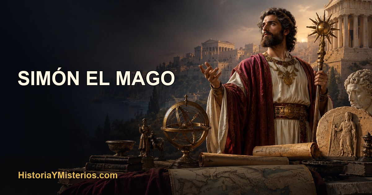 Simón el Mago — imagen editorial de HistoriaYMisterios.com