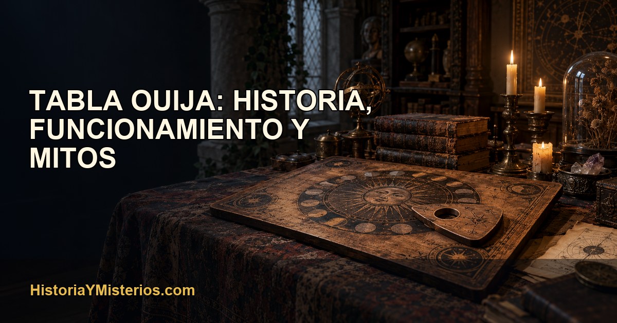 Tabla Ouija: historia, funcionamiento y mitos — imagen editorial de HistoriaYMisterios.com