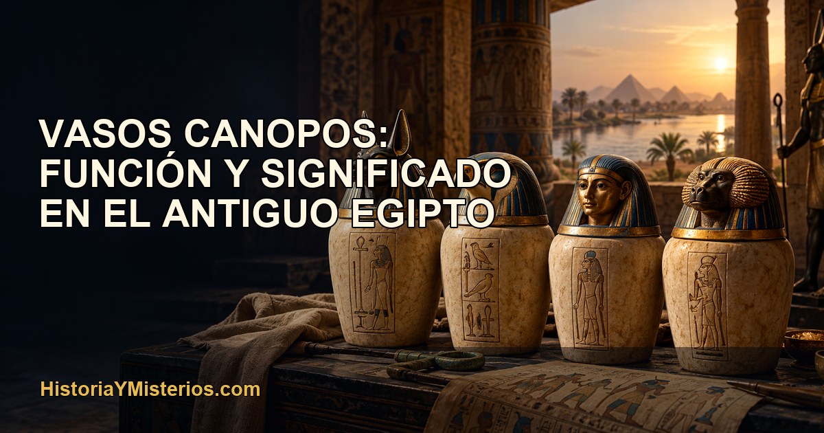 Vasos canopos: función y significado en el antiguo Egipto — imagen editorial de HistoriaYMisterios.com