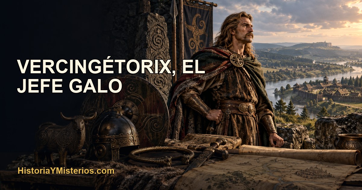 Vercingétorix, el jefe galo — imagen editorial de HistoriaYMisterios.com