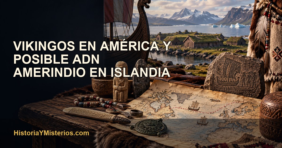 Vikingos en América y posible ADN amerindio en Islandia — imagen editorial de HistoriaYMisterios.com